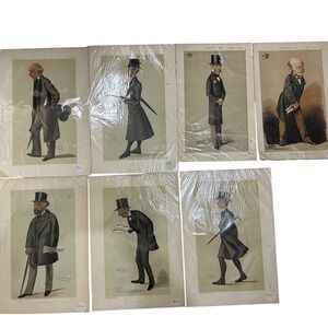7 Vintage Vanity Fair Caricature Prints Statesmen Lithographs Lot